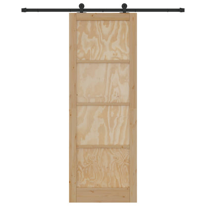 Porta scorrevole Naturale e Nero 83 x 232 cm | homemem39