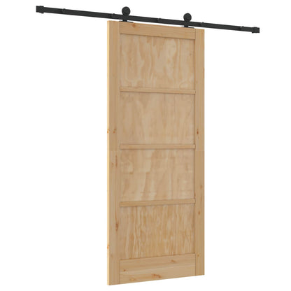 Porta scorrevole Naturale e Nero 86 x 198,5 cm | homemem39