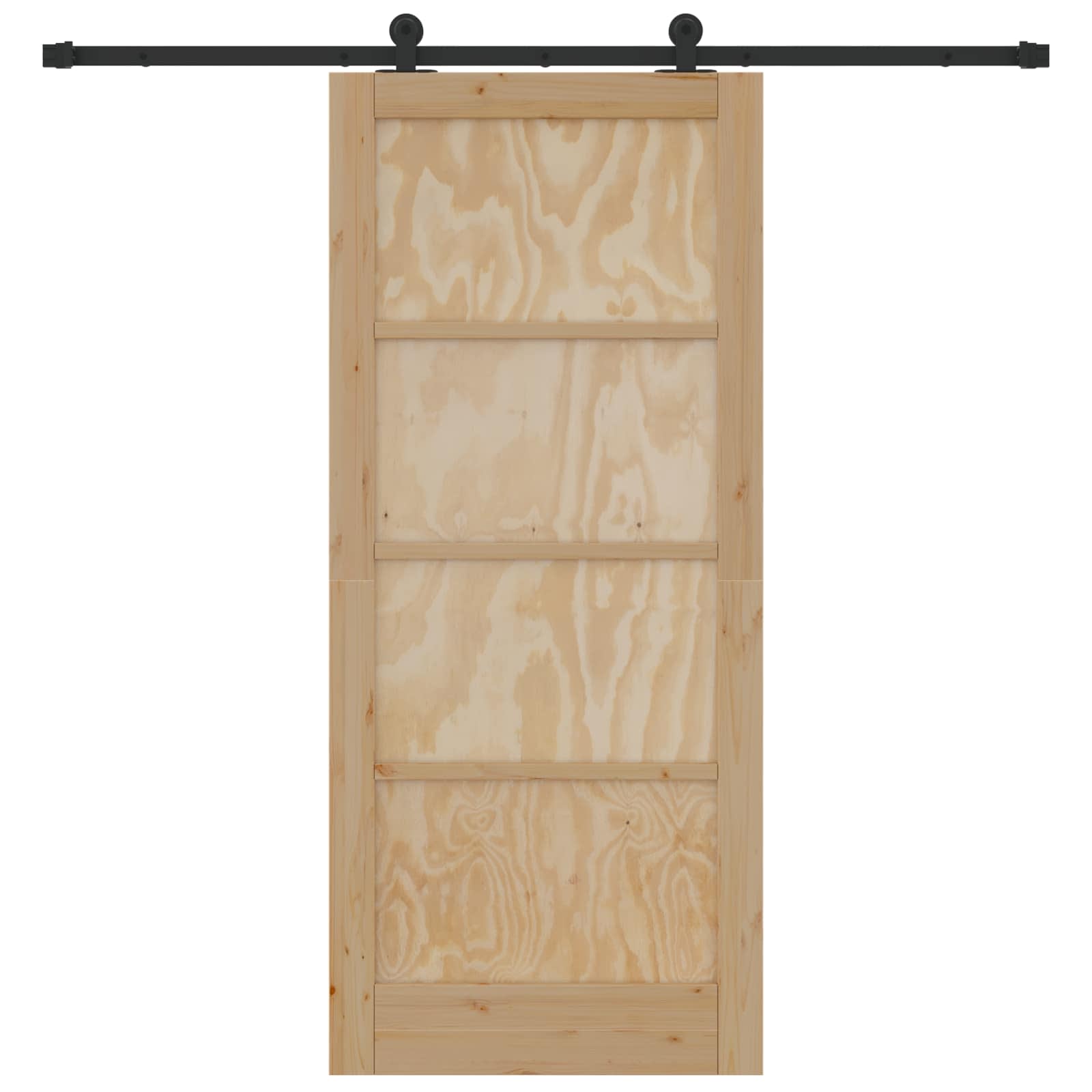 Porta scorrevole Naturale e Nero 86 x 198,5 cm | homemem39