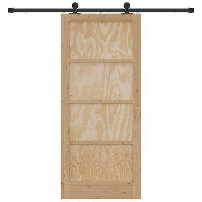 Porta scorrevole Naturale e Nero 86 x 198,5 cm | homemem39