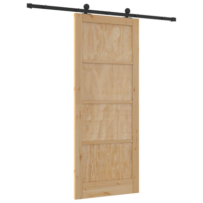 Porta scorrevole Naturale e Nero 86 x 211 cm | homemem39