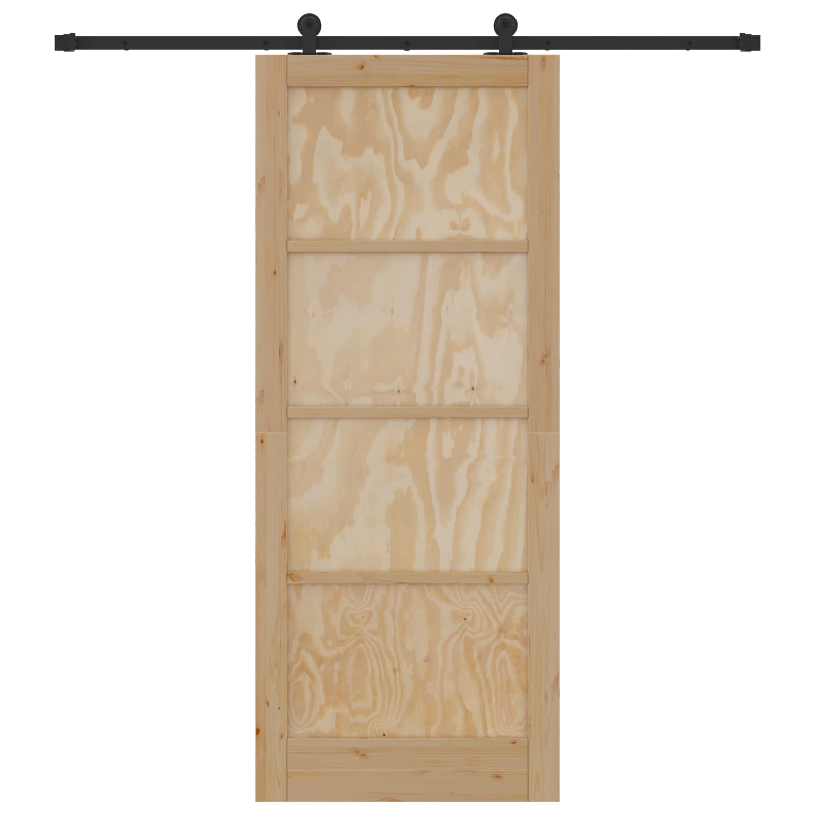 Porta scorrevole Naturale e Nero 86 x 211 cm | homemem39