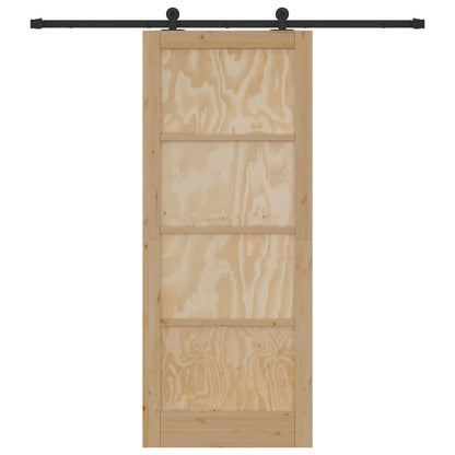 Porta scorrevole Naturale e Nero 86 x 211 cm | homemem39