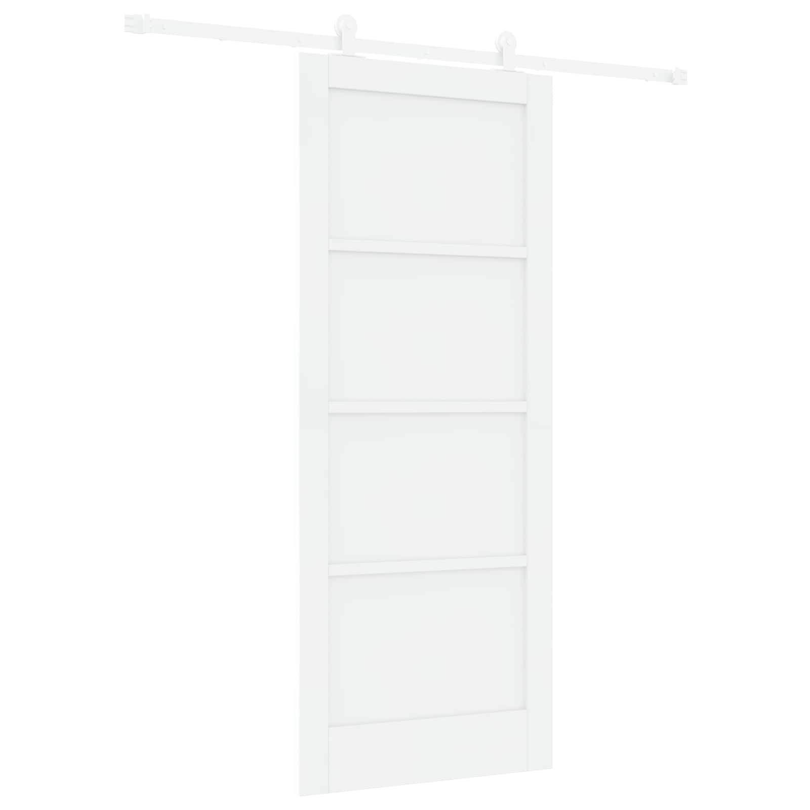Porta scorrevole Bianco 83 x 202 cm Legno Massello di Pino | homemem39
