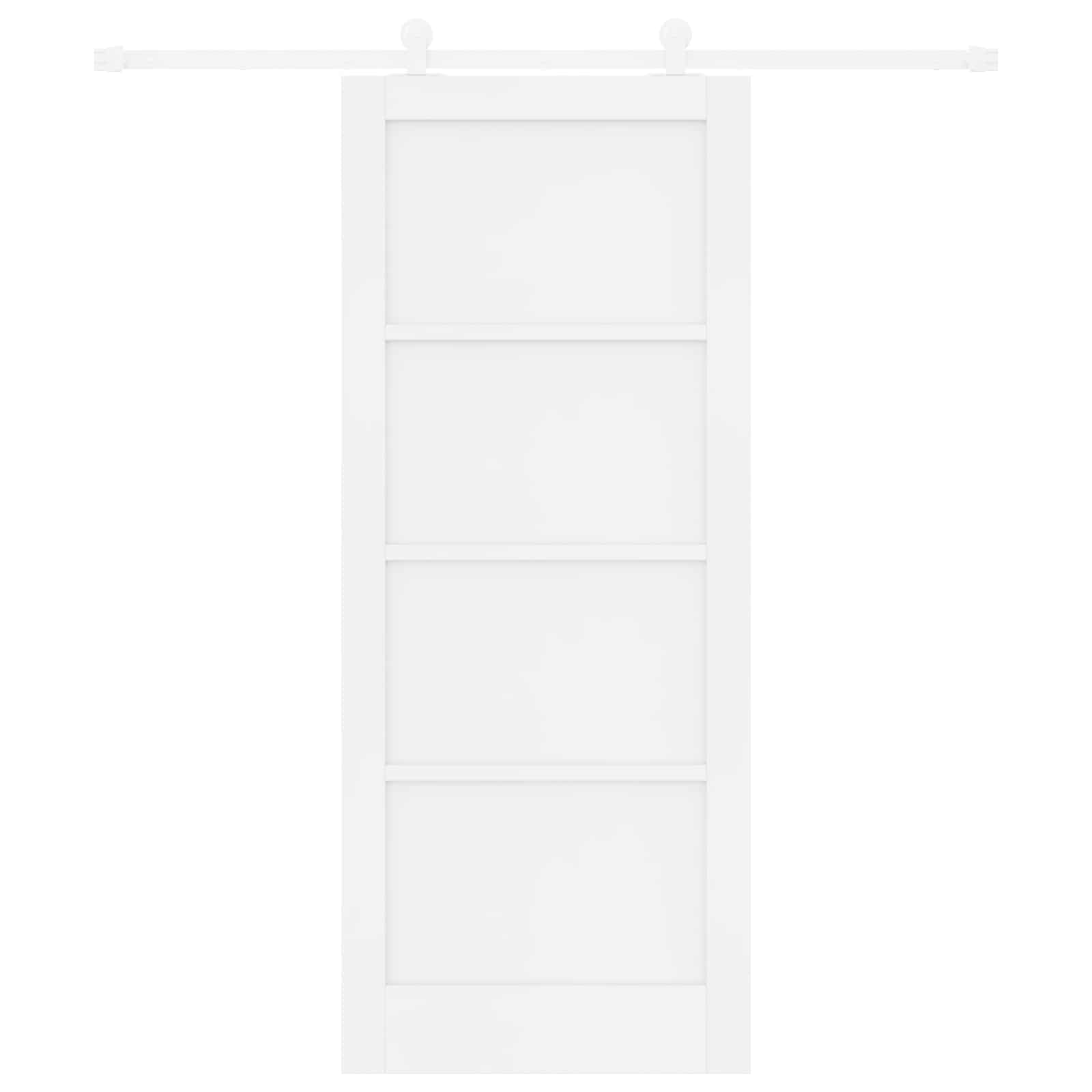 Porta scorrevole Bianco 83 x 202 cm Legno Massello di Pino | homemem39