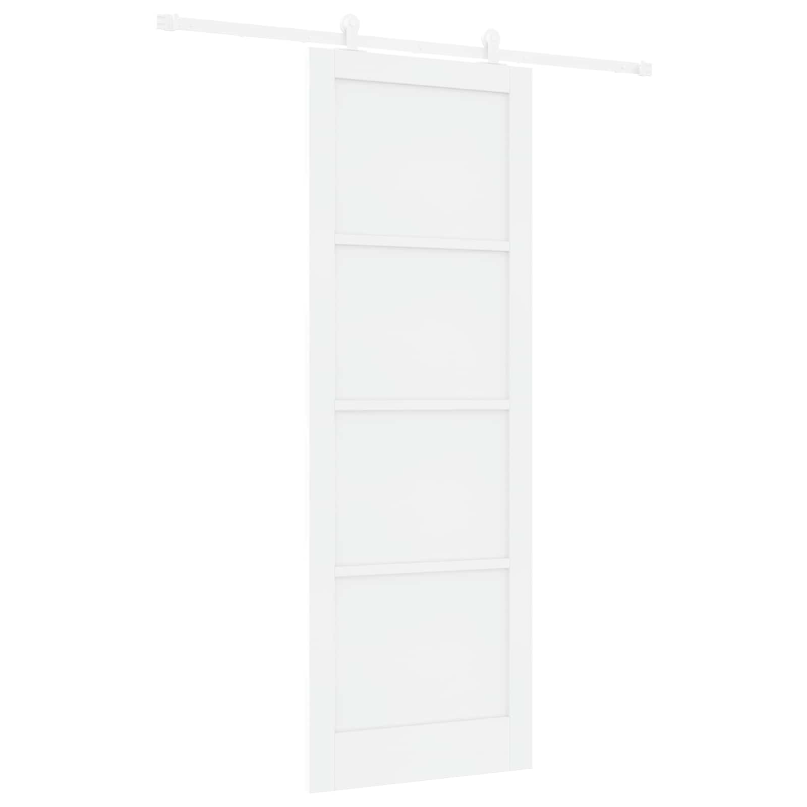 Porta scorrevole Bianco 83 x 232 cm Legno Massello di Pino | homemem39