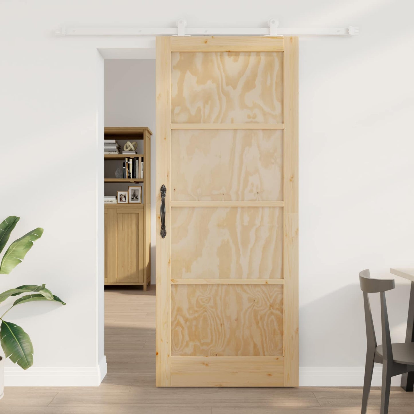 Porta scorrevole Naturale e Bianco 86 x 211 cm | homemem39