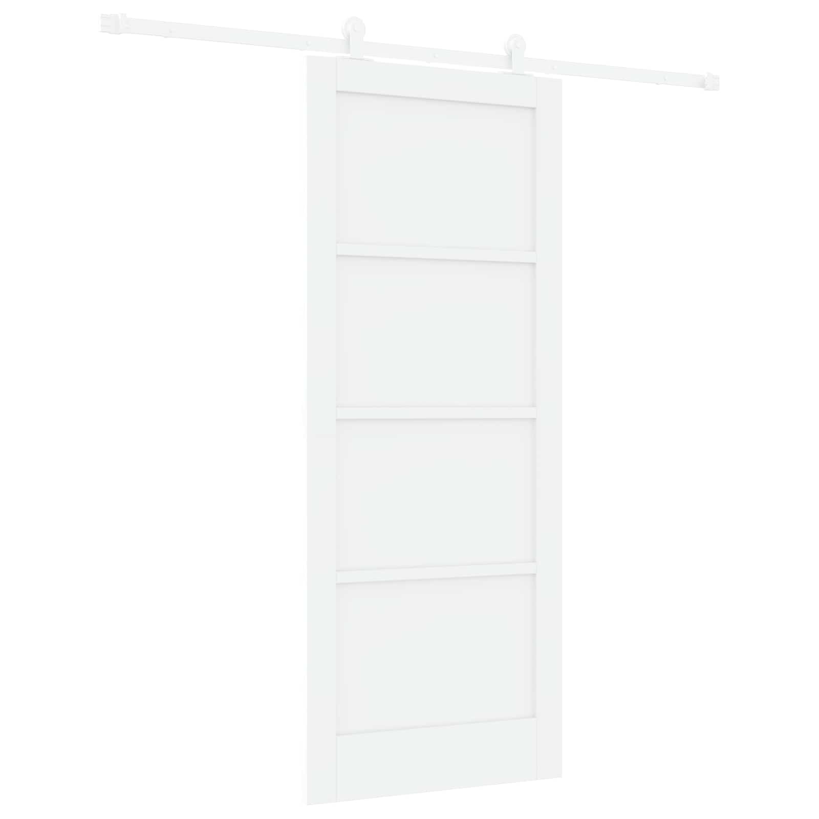 Porta scorrevole Bianco 83 x 202 cm Legno Massello di Pino | homemem39