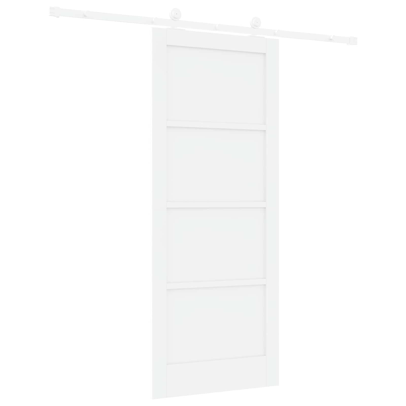 Porta scorrevole Bianco 83 x 202 cm Legno Massello di Pino | homemem39