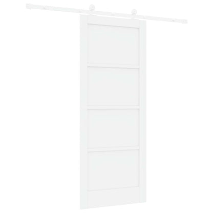 Porta scorrevole Bianco 83 x 202 cm Legno Massello di Pino | homemem39