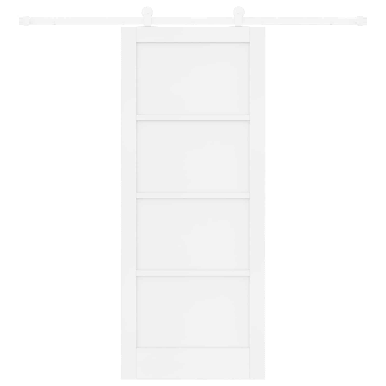 Porta scorrevole Bianco 83 x 202 cm Legno Massello di Pino | homemem39