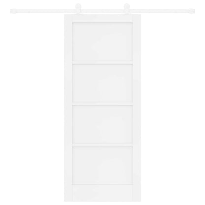 Porta scorrevole Bianco 83 x 202 cm Legno Massello di Pino | homemem39