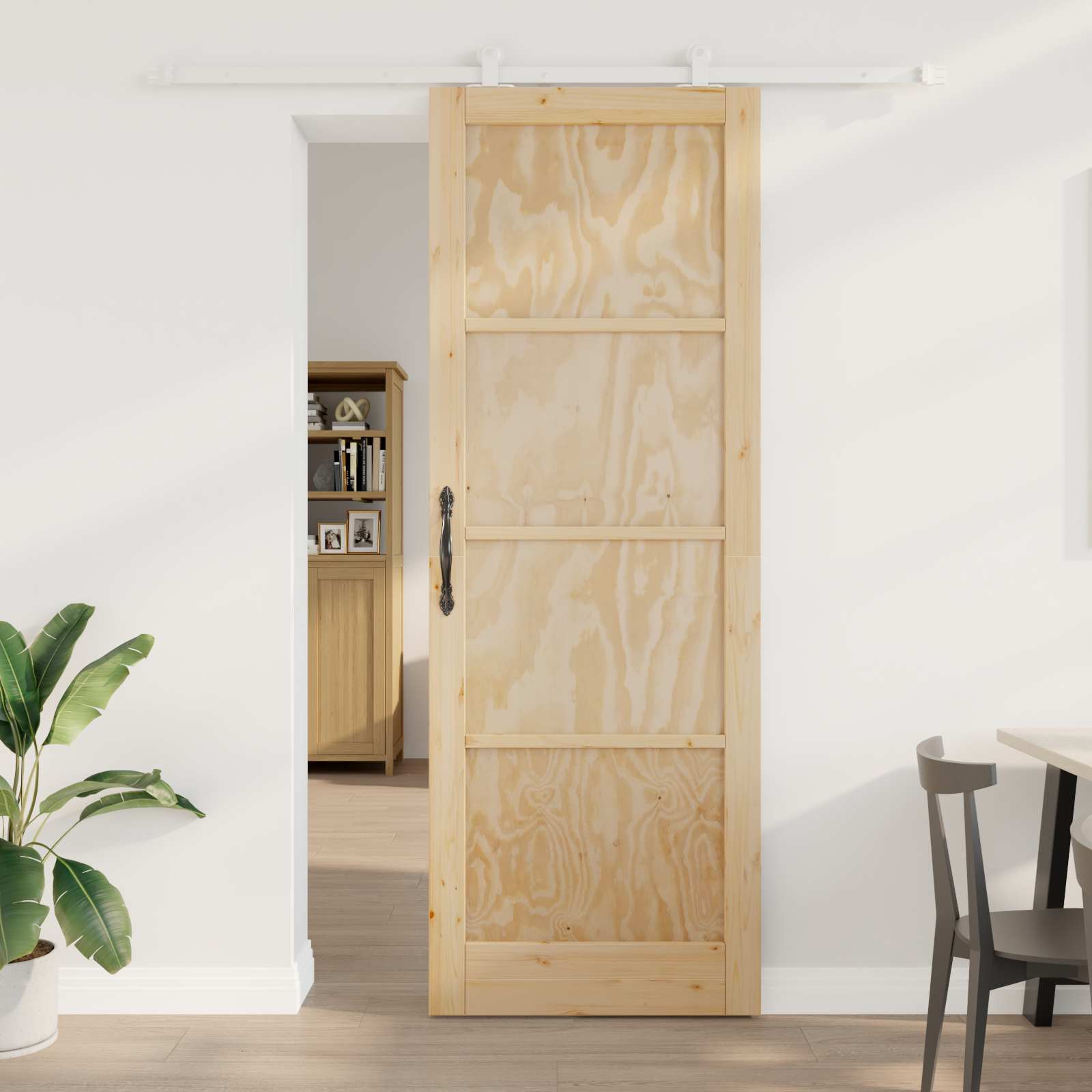 Porta scorrevole Naturale e Bianco 83 x 232 cm | homemem39
