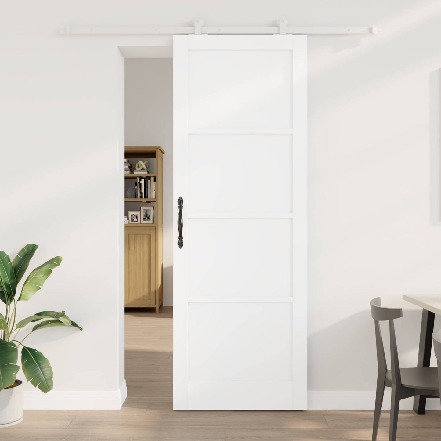 Porta scorrevole Bianco 83 x 232 cm Legno Massello di Pino | homemem39