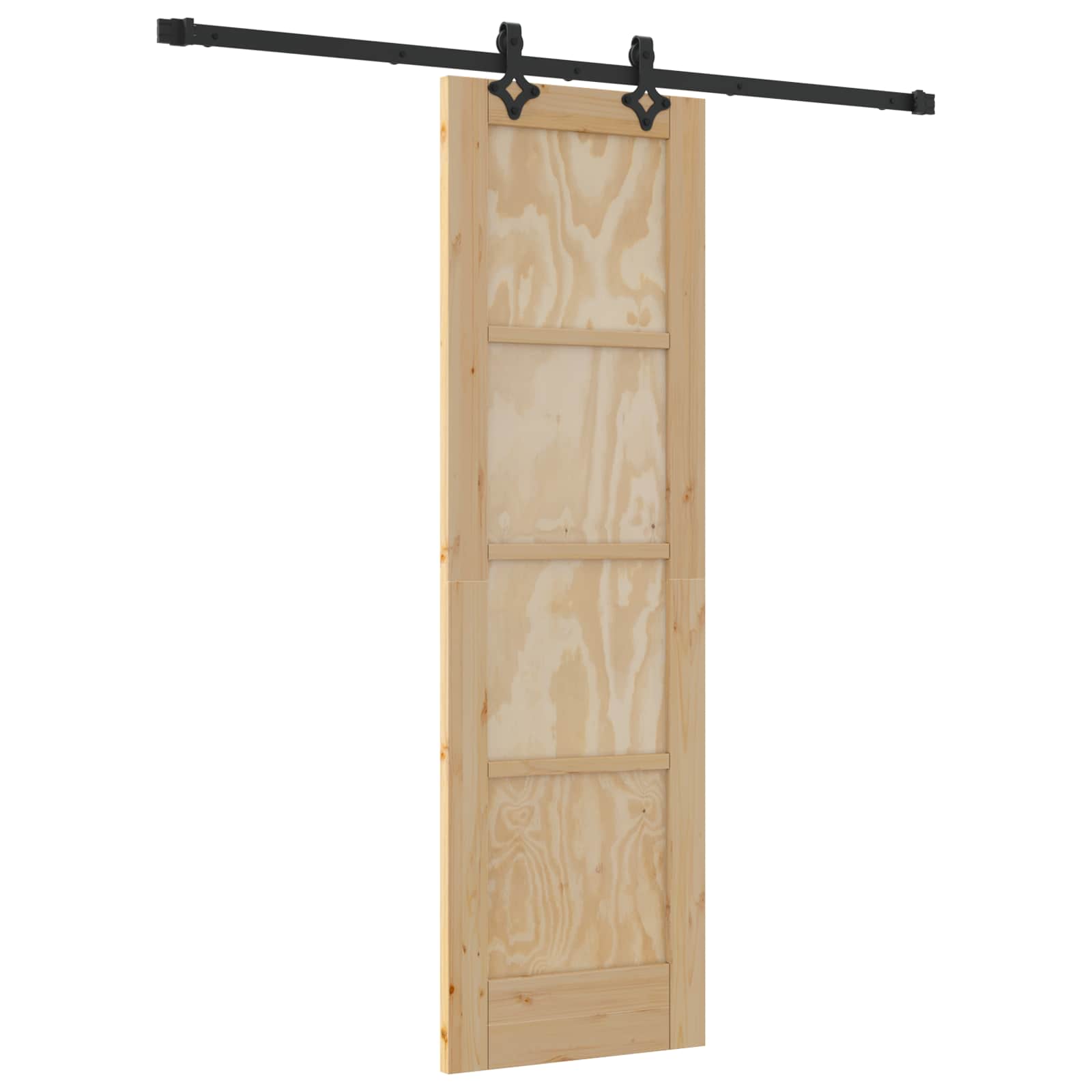 Porta scorrevole Naturale e Nero 61 x 198,5 cm | homemem39