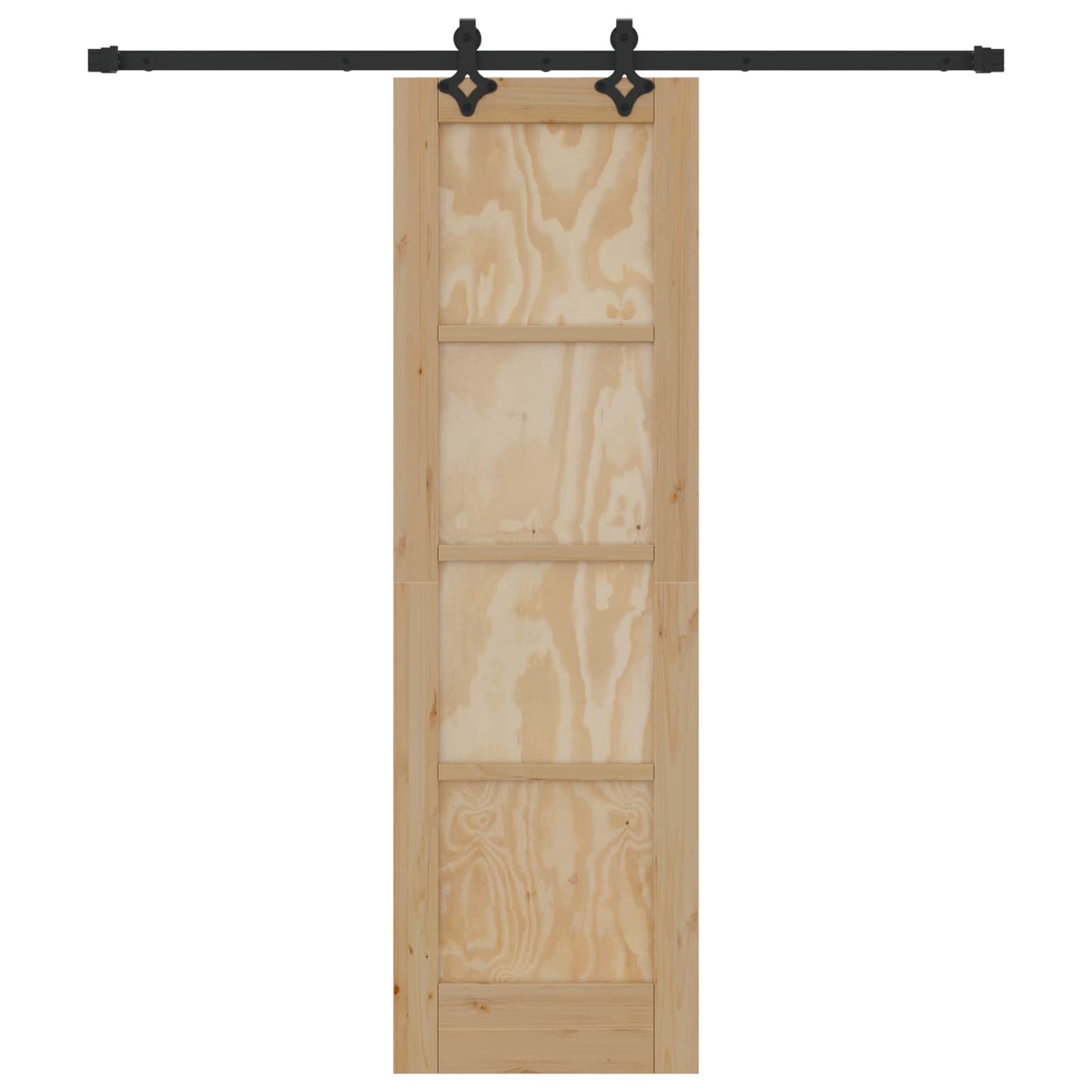 Porta scorrevole Naturale e Nero 61 x 198,5 cm | homemem39