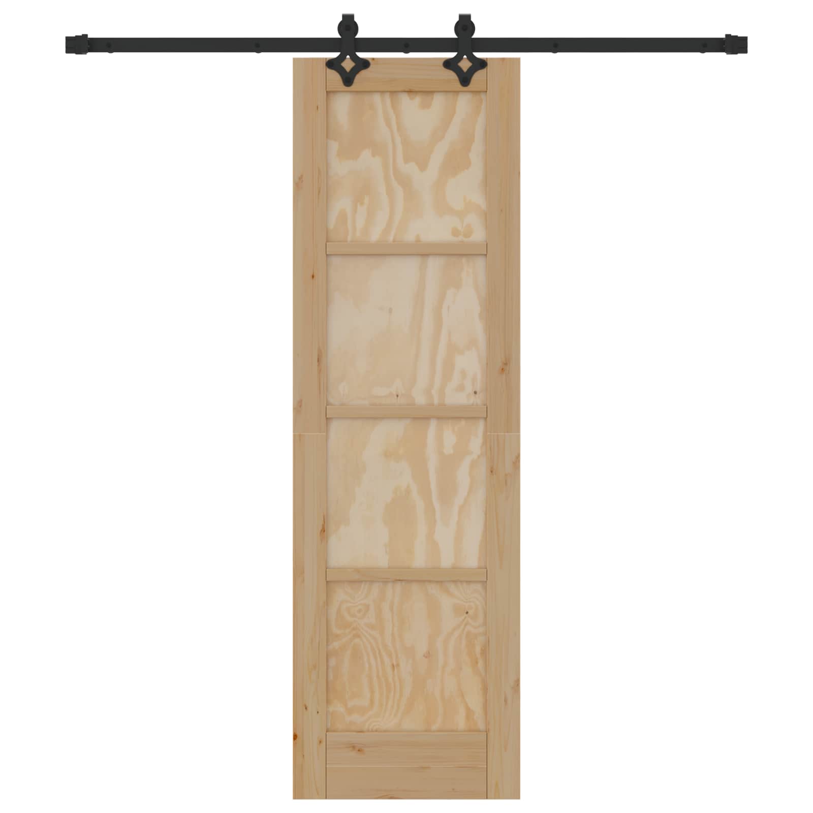 Porta scorrevole Naturale e Nero 61 x 198,5 cm | homemem39