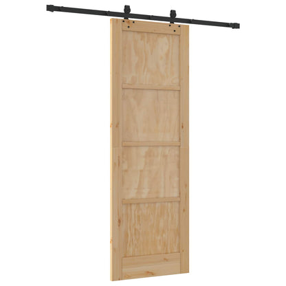 Porta scorrevole Naturale e Nero 73,5 x 211 cm | homemem39