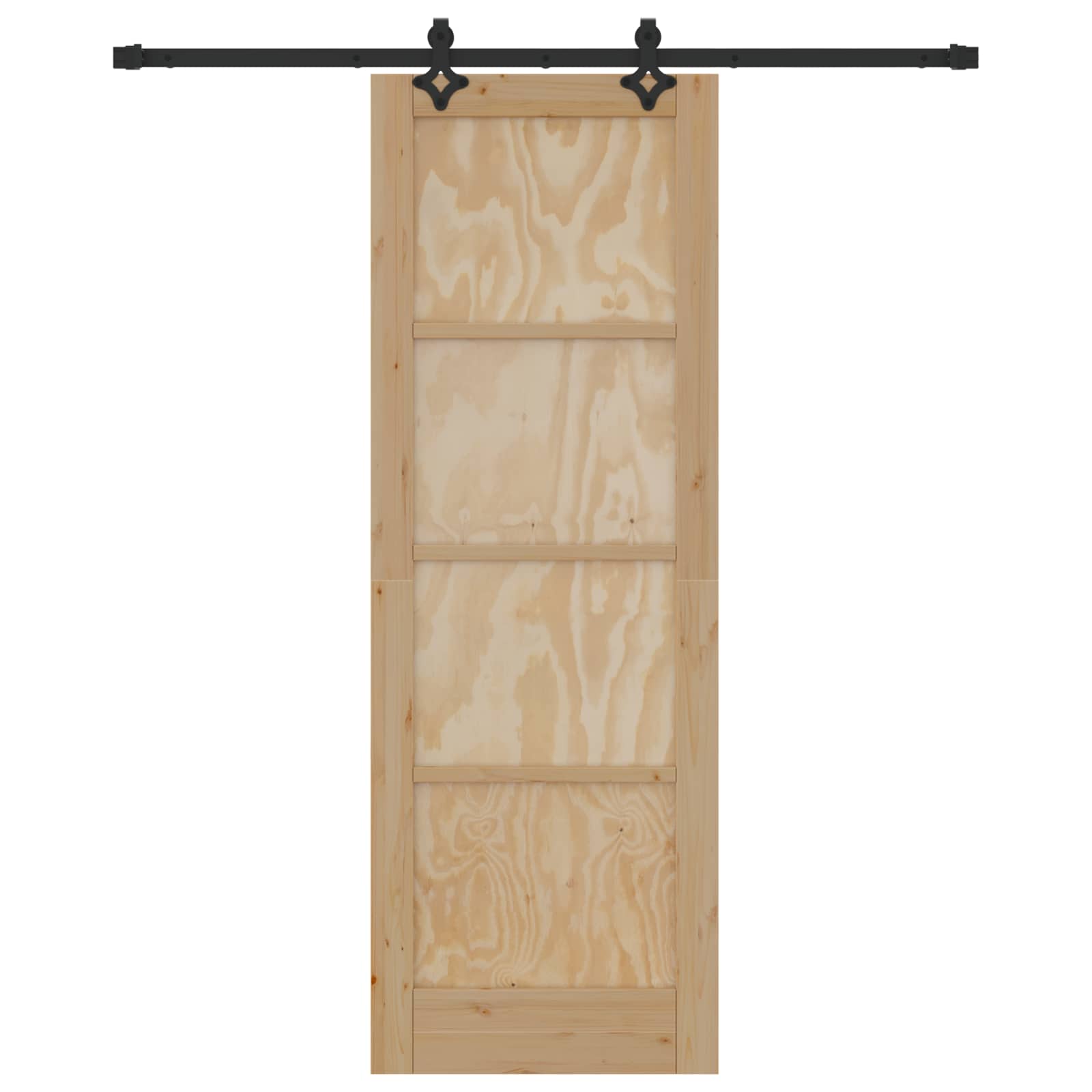 Porta scorrevole Naturale e Nero 73,5 x 211 cm | homemem39