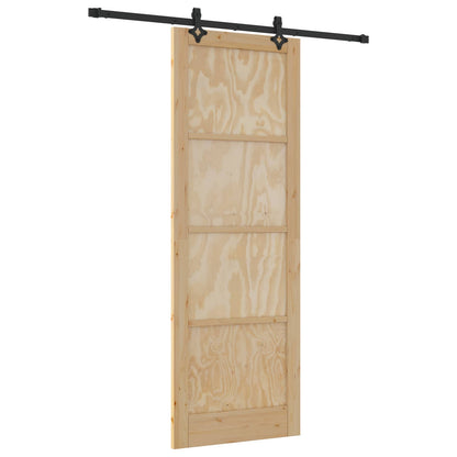 Porta scorrevole Naturale e Nero 83 x 232 cm | homemem39