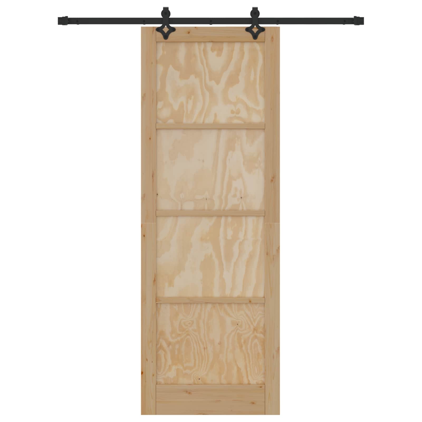 Porta scorrevole Naturale e Nero 83 x 232 cm | homemem39