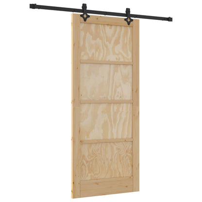 Porta scorrevole Naturale e Nero 86 x 198,5 cm | homemem39
