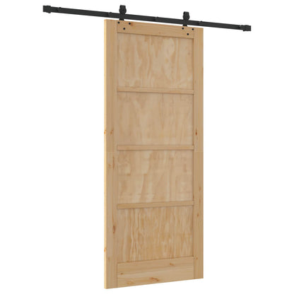 Porta scorrevole Naturale e Nero 86 x 198,5 cm | homemem39