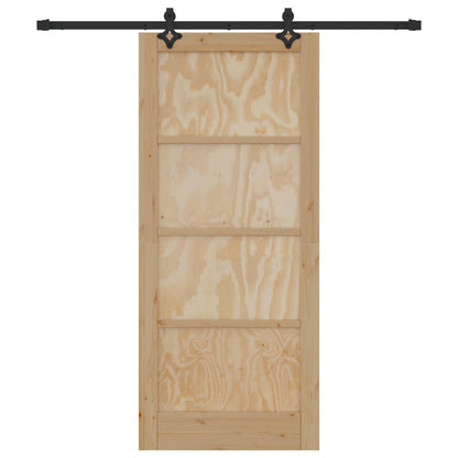 Porta scorrevole Naturale e Nero 86 x 198,5 cm | homemem39
