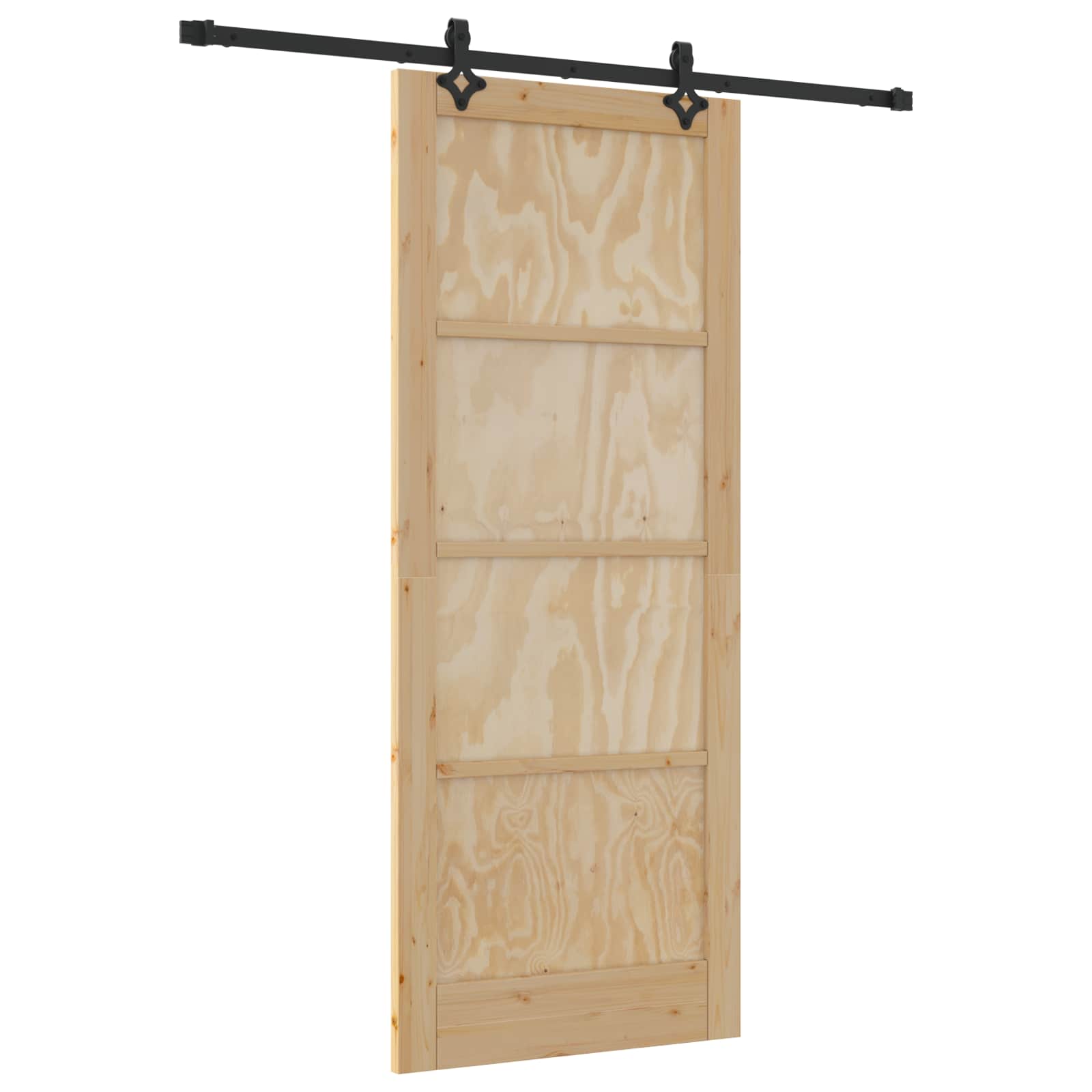 Porta scorrevole Naturale e Nero 86 x 211 cm | homemem39