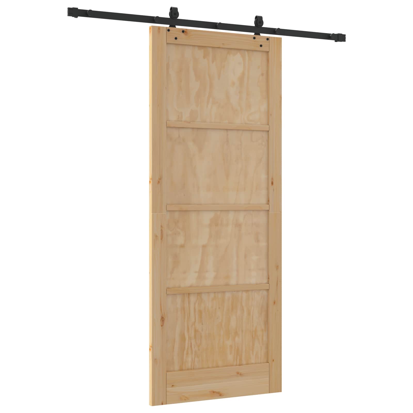Porta scorrevole Naturale e Nero 86 x 211 cm | homemem39