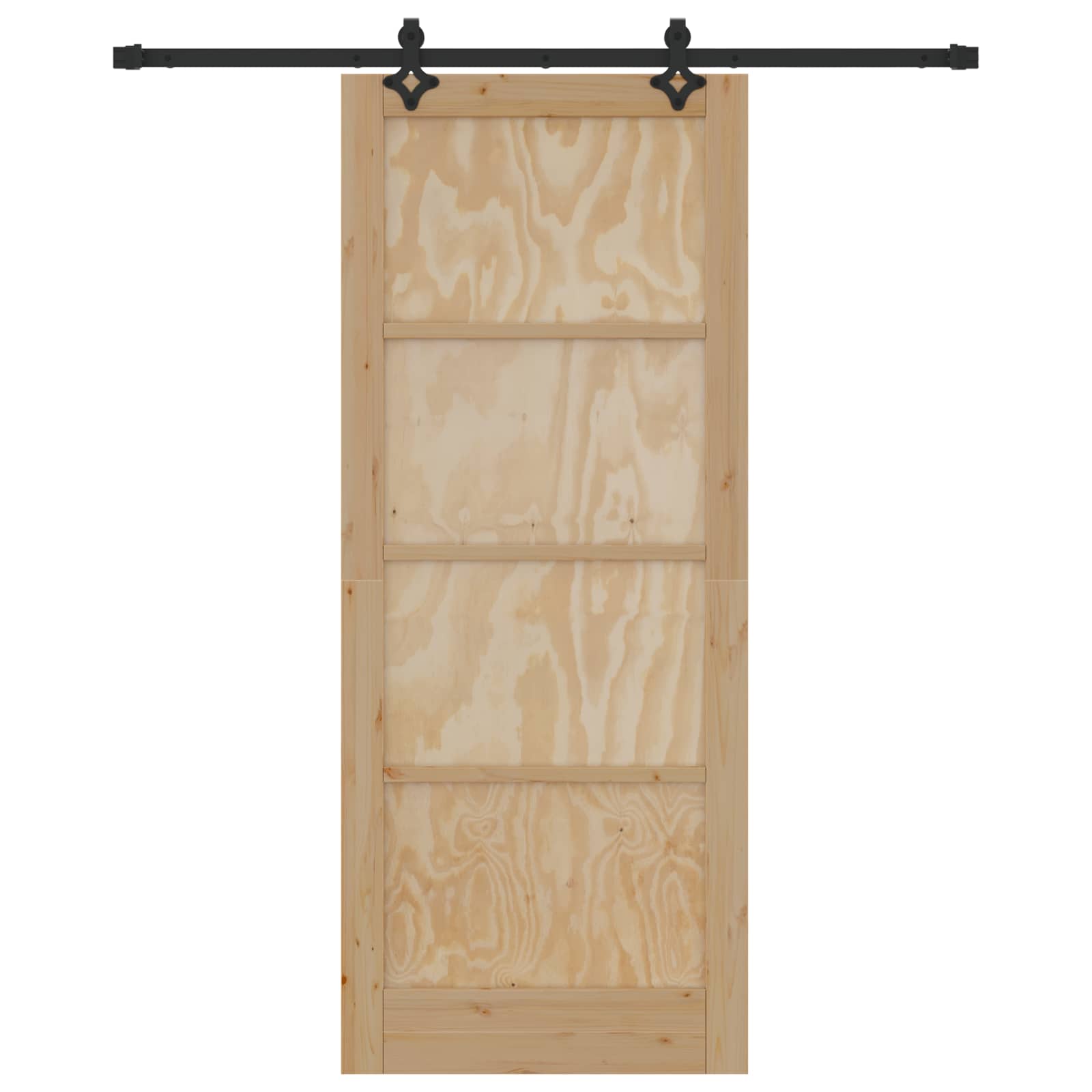 Porta scorrevole Naturale e Nero 86 x 211 cm | homemem39