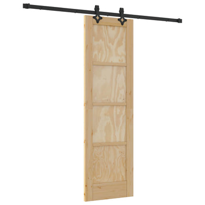 Porta scorrevole Naturale e Nero 61 x 198,5 cm | homemem39