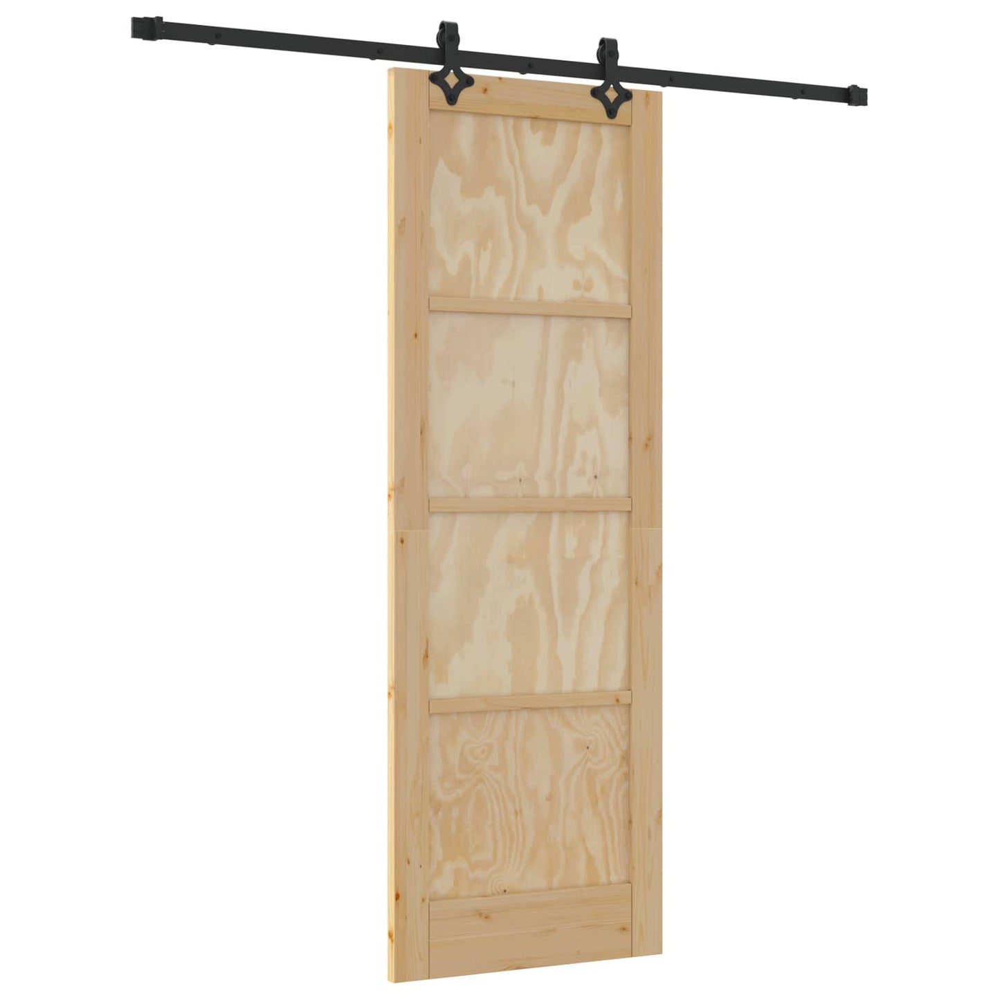 Porta scorrevole Naturale e Nero 73,5 x 211 cm | homemem39