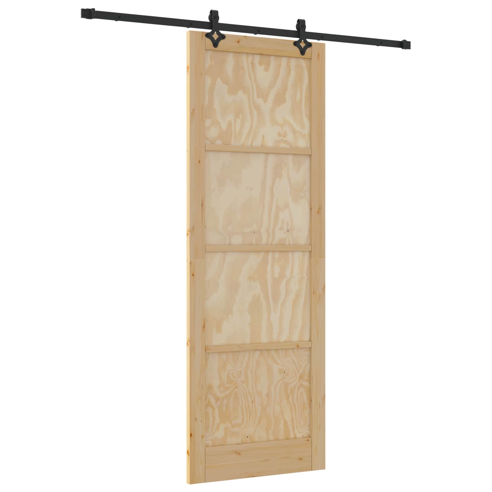 Porta scorrevole Naturale e Nero 83 x 232 cm | homemem39