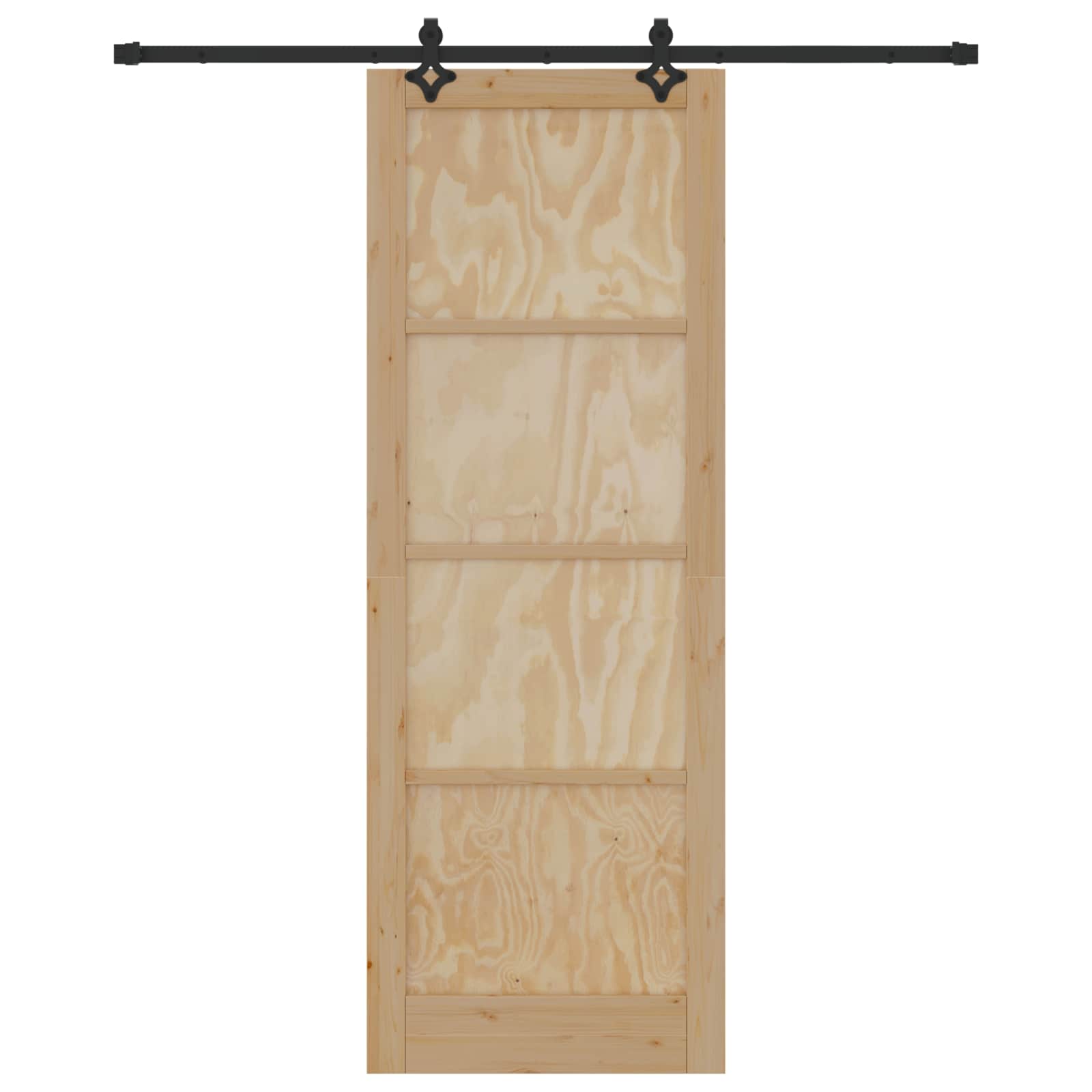 Porta scorrevole Naturale e Nero 83 x 232 cm | homemem39