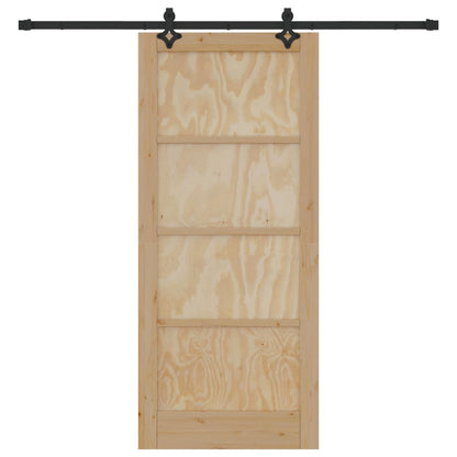 Porta scorrevole Naturale e Nero 86 x 198,5 cm | homemem39