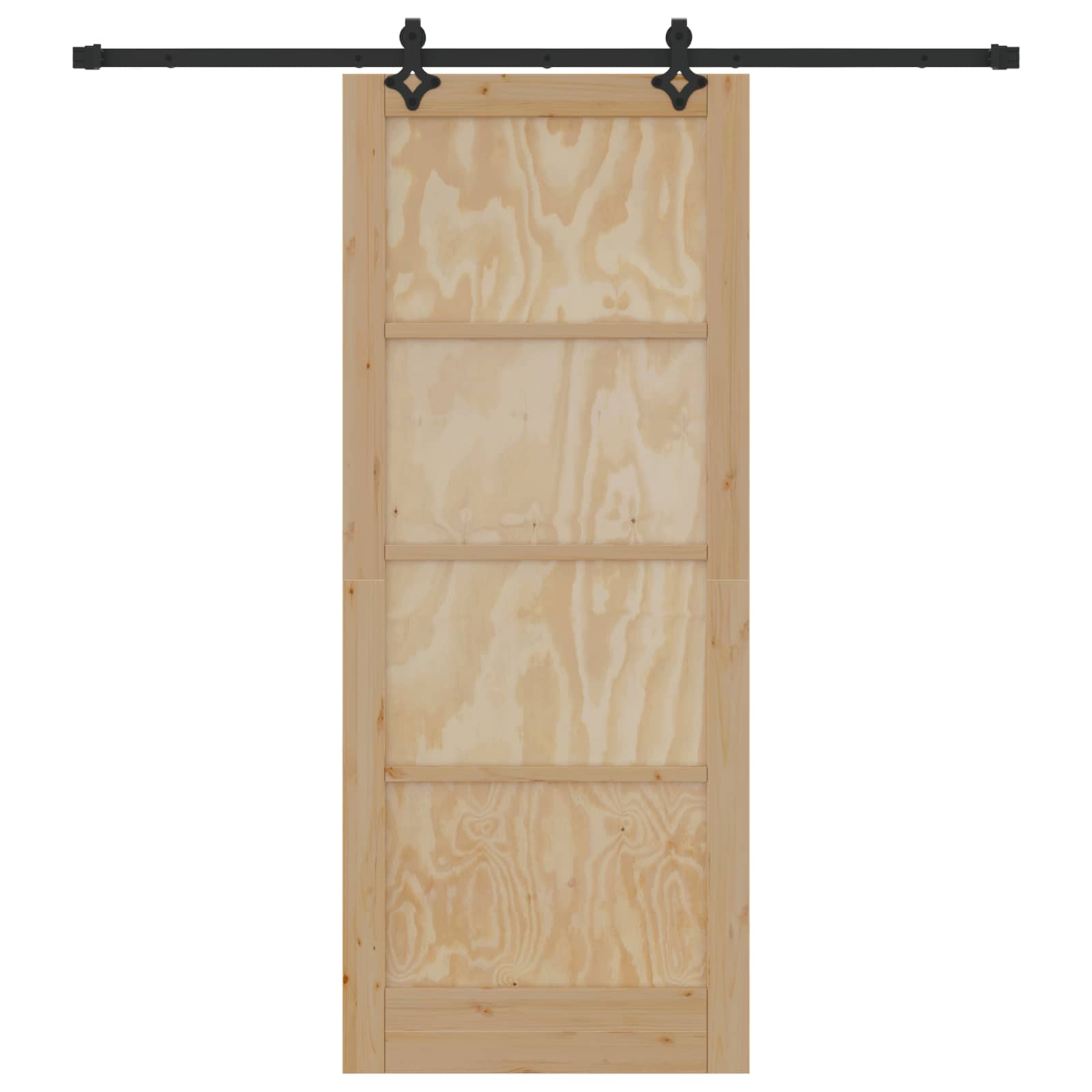 Porta scorrevole Naturale e Nero 86 x 211 cm | homemem39