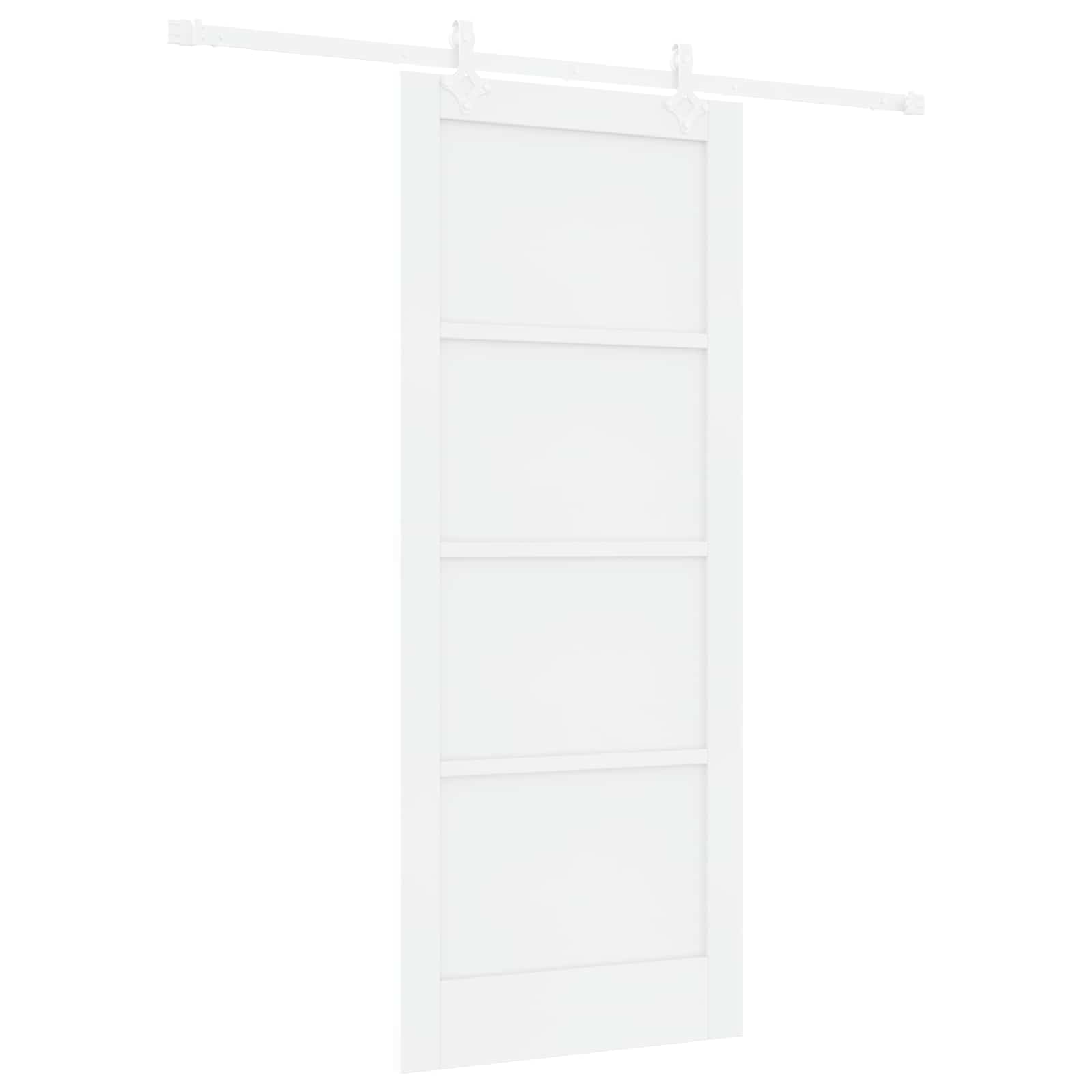 Porta scorrevole Bianco 83 x 202 cm Legno Massello di Pino | homemem39