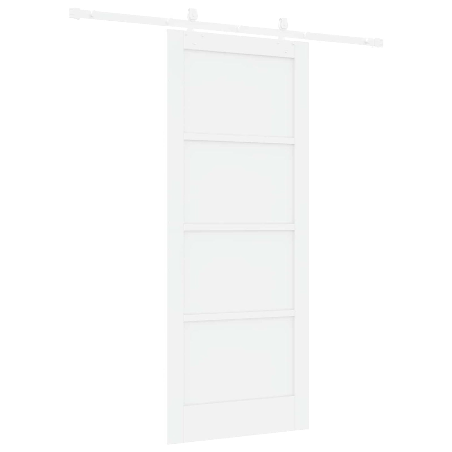 Porta scorrevole Bianco 83 x 202 cm Legno Massello di Pino | homemem39