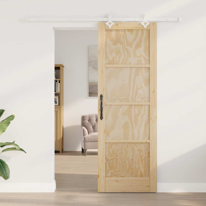 Porta scorrevole Naturale e Bianco 73,5 x 211 cm | homemem39