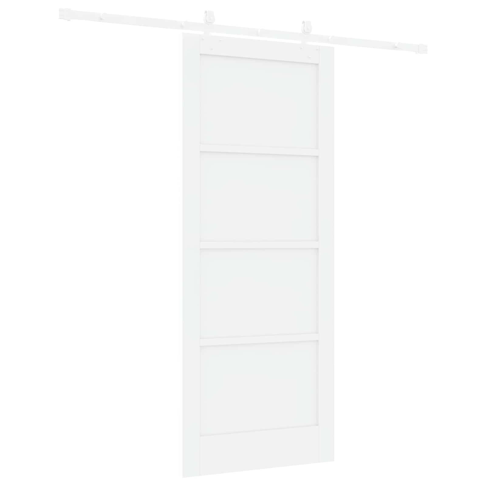 Porta scorrevole Bianco 83 x 202 cm Legno Massello di Pino | homemem39