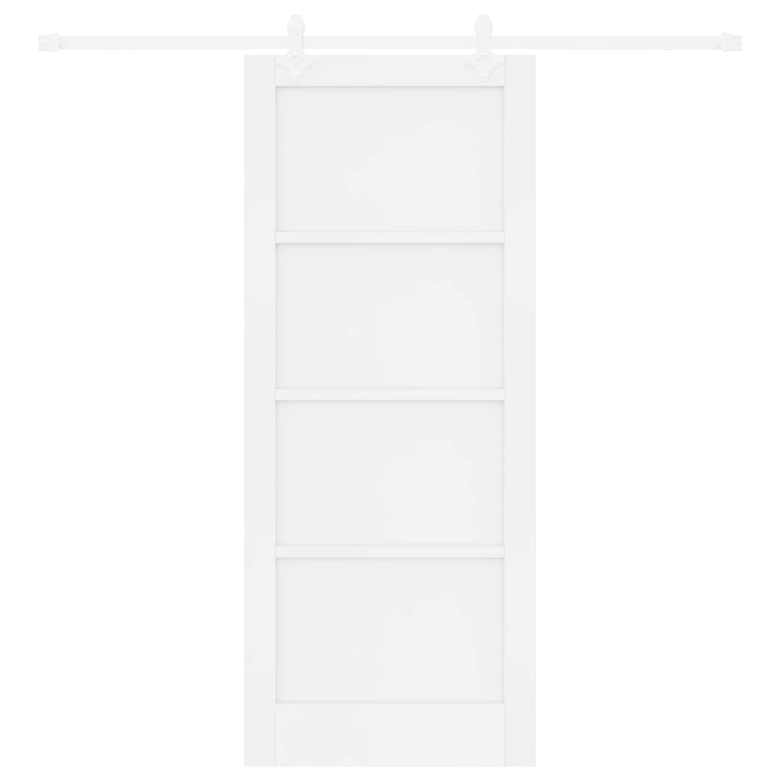 Porta scorrevole Bianco 83 x 202 cm Legno Massello di Pino | homemem39
