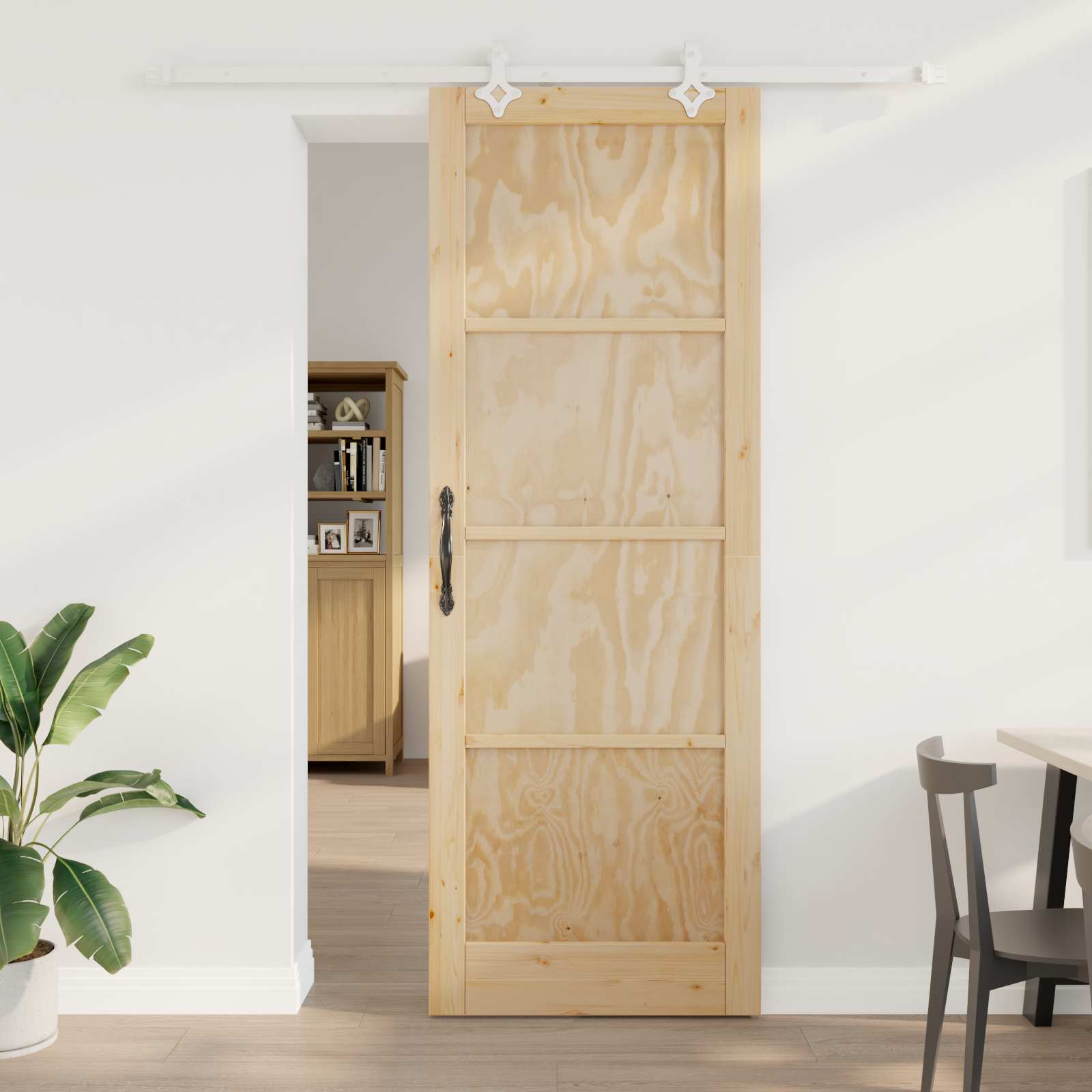 Porta scorrevole Naturale e Bianco 83 x 232 cm | homemem39