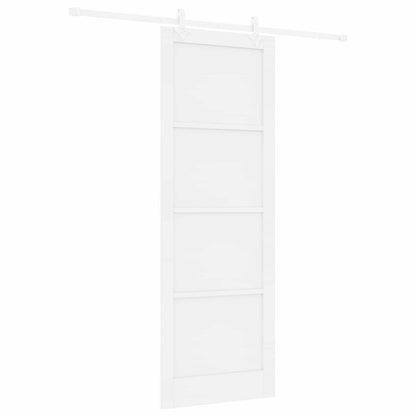 Porta scorrevole Bianco 83 x 232 cm Legno Massello di Pino | homemem39
