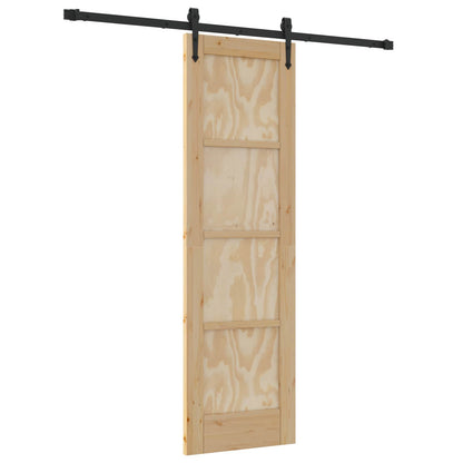 Porta scorrevole ORKDAL Naturale e Nero 61 x 198,5 cm | homemem39