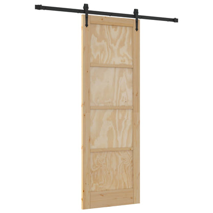 Porta scorrevole ORKDAL Naturale e Nero 73,5 x 211 cm | homemem39