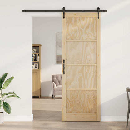 Porta scorrevole ORKDAL Naturale e Nero 83 x 232 cm | homemem39