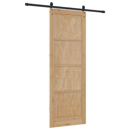 Porta scorrevole ORKDAL Naturale e Nero 83 x 232 cm | homemem39