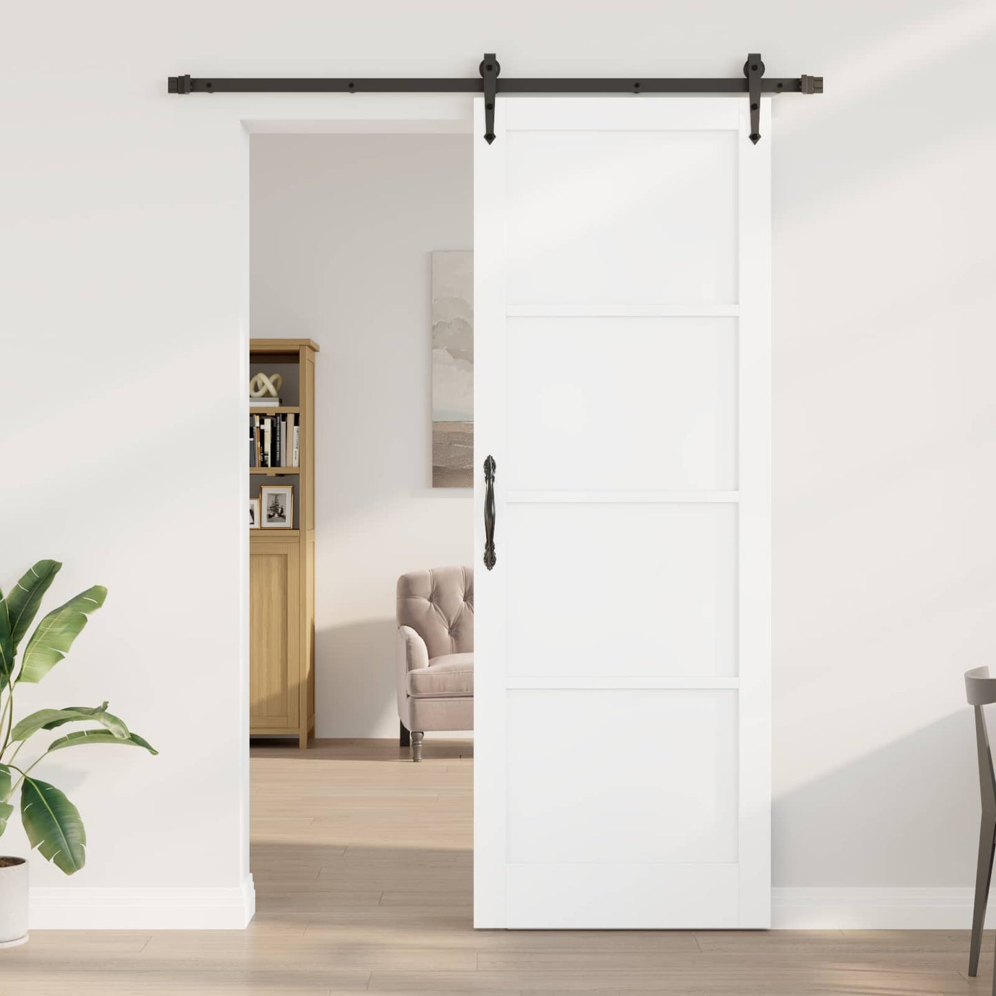 Porta scorrevole ORKDAL Bianco e Nero 83 x 232 cm | homemem39