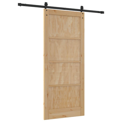 Porta scorrevole ORKDAL Naturale e Nero 86 x 198,5 cm | homemem39